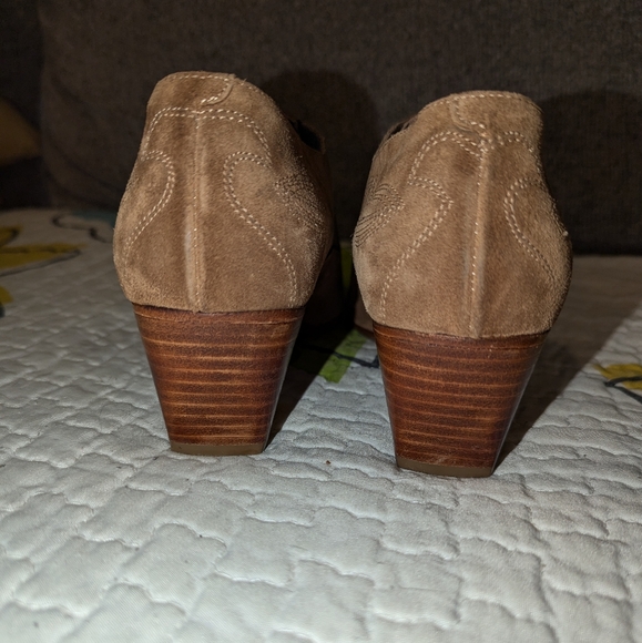 WARREN EDWARDS EMBROIDERED Suede Half booties sz 8 1/2 M. Handmade In Italy - Picture 5 of 10
